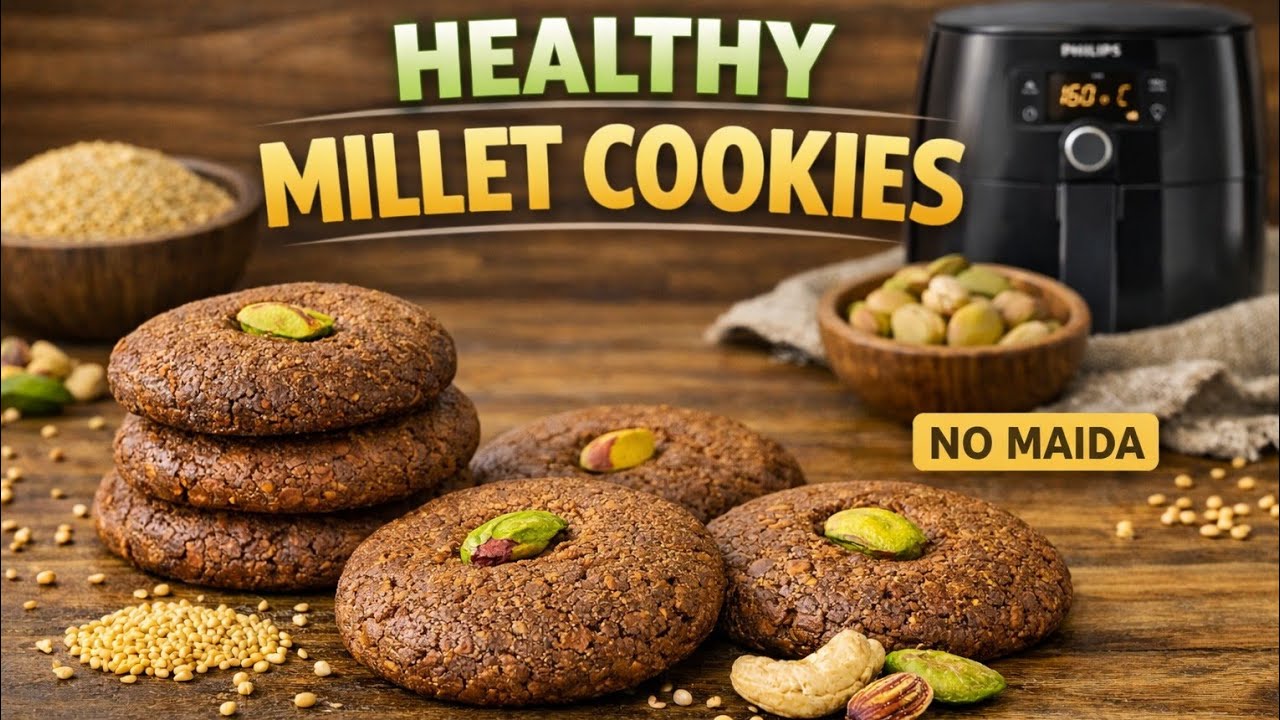 Healthy Millet Pista Cookies 🍪 | Eggless Bajra Cookies | easy cooking with das 