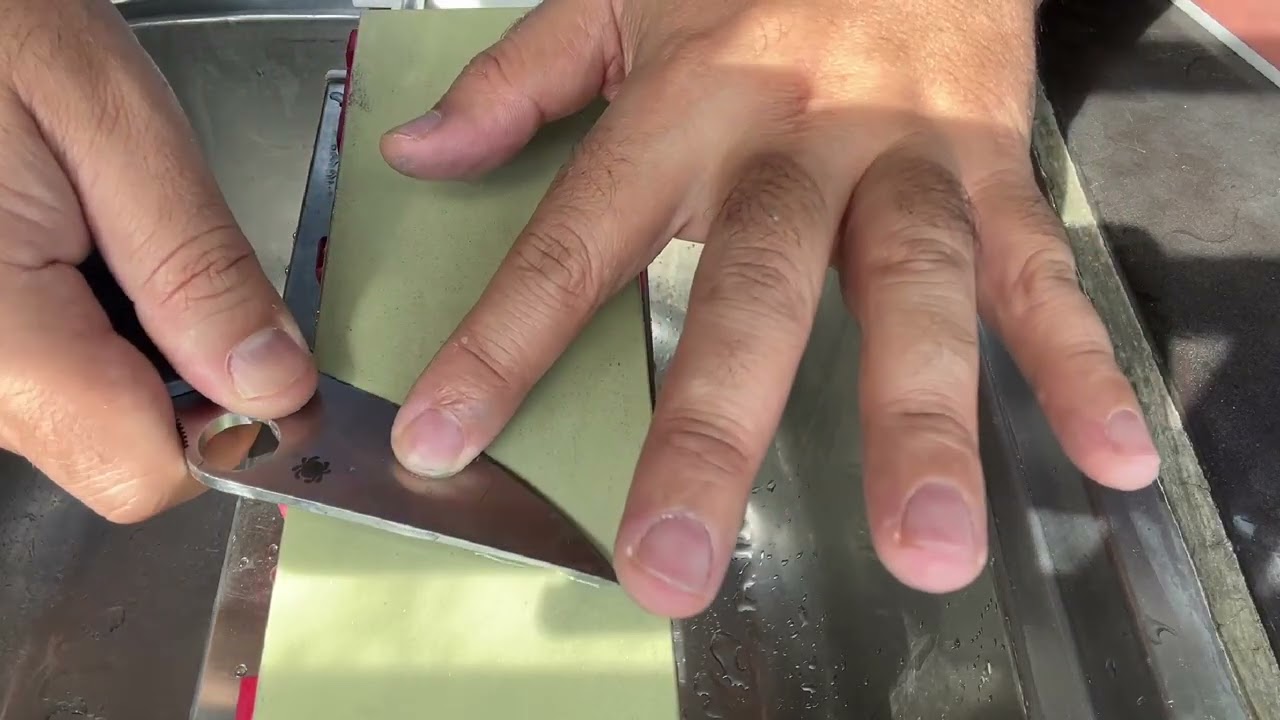 Sharpening Spyderco PM2 S45VN | Cheefarcut 400  Diamond Stone + Naniwa 800  Resin Progression