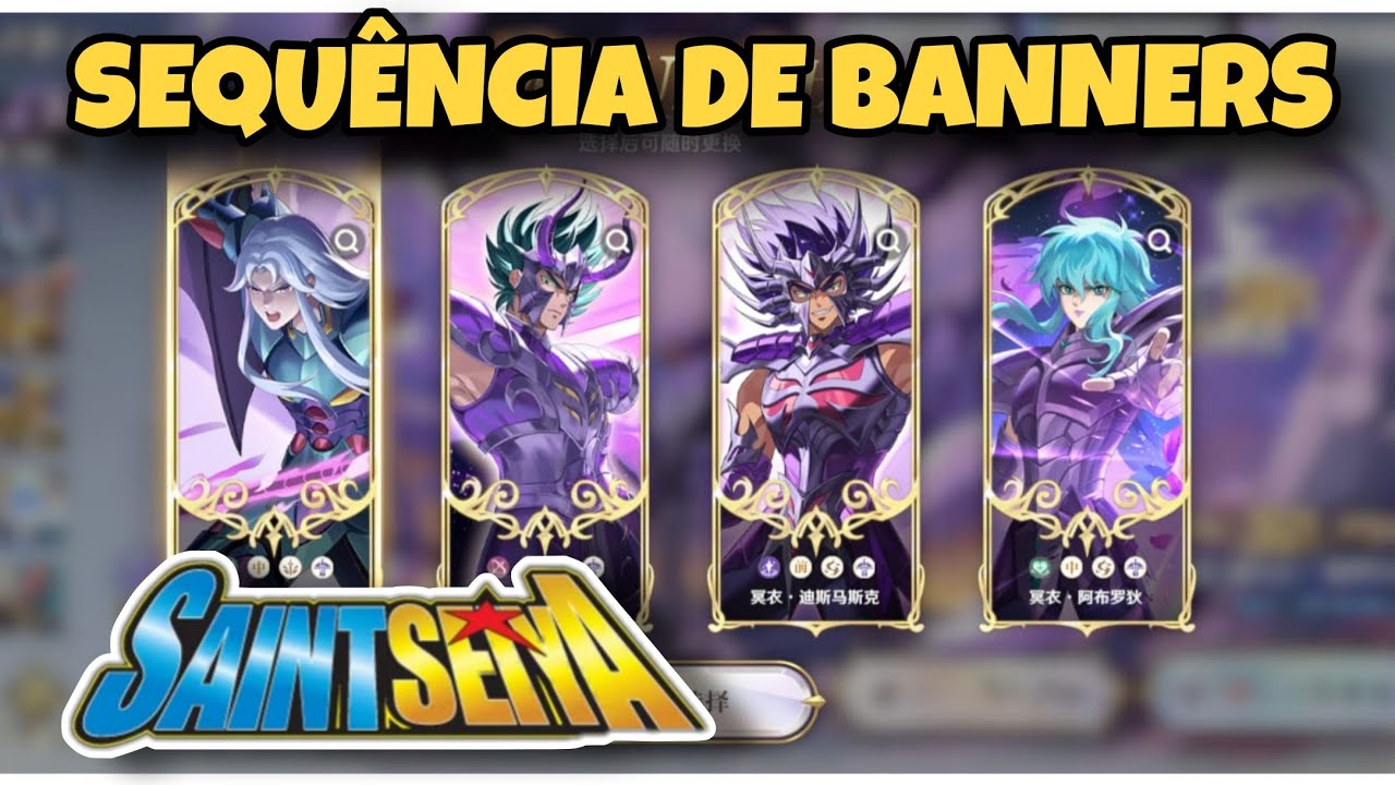 SE PREPARE SABENDO A SEQUÊNCIA DE BANNERS DOS CAVALEIROS NO SAINT SEIYA EX 