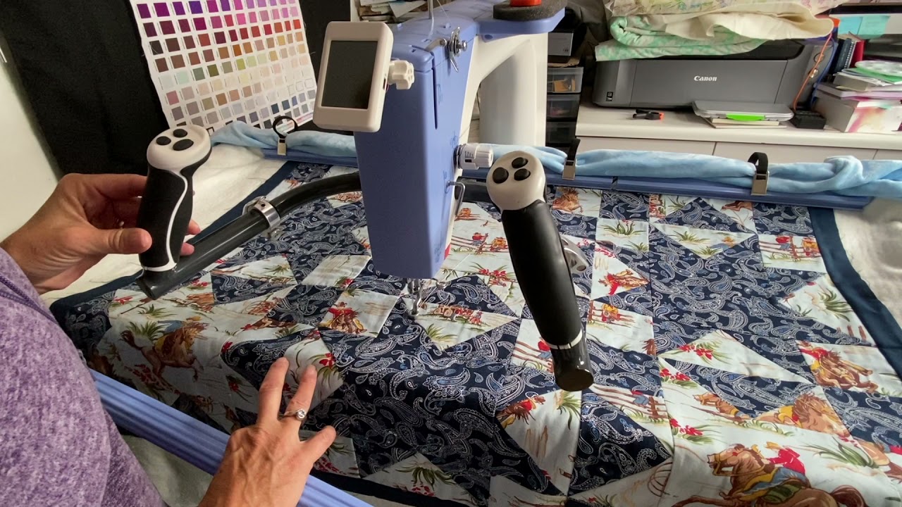 Making Big Quilts in a Small Space - More Loading, Moving and quilting on the Cutie Frame