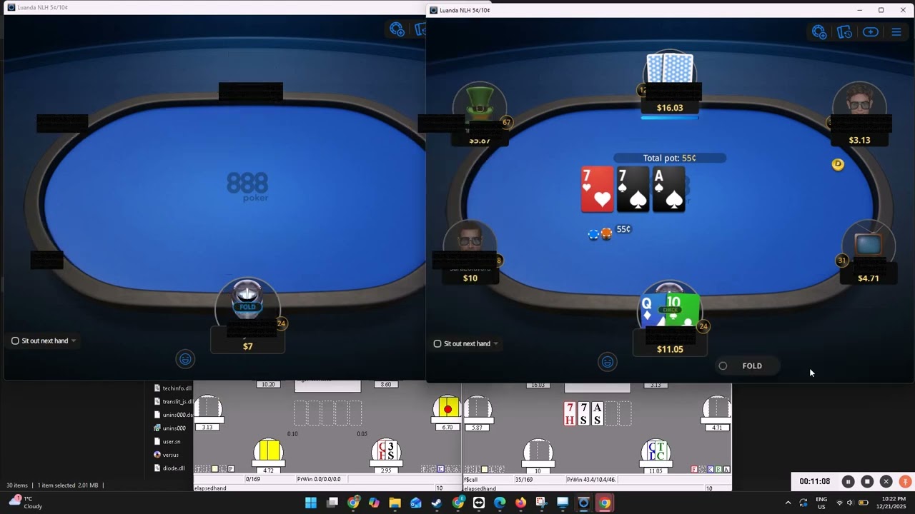 GTO Poker Bot NL10 Snap 2 table