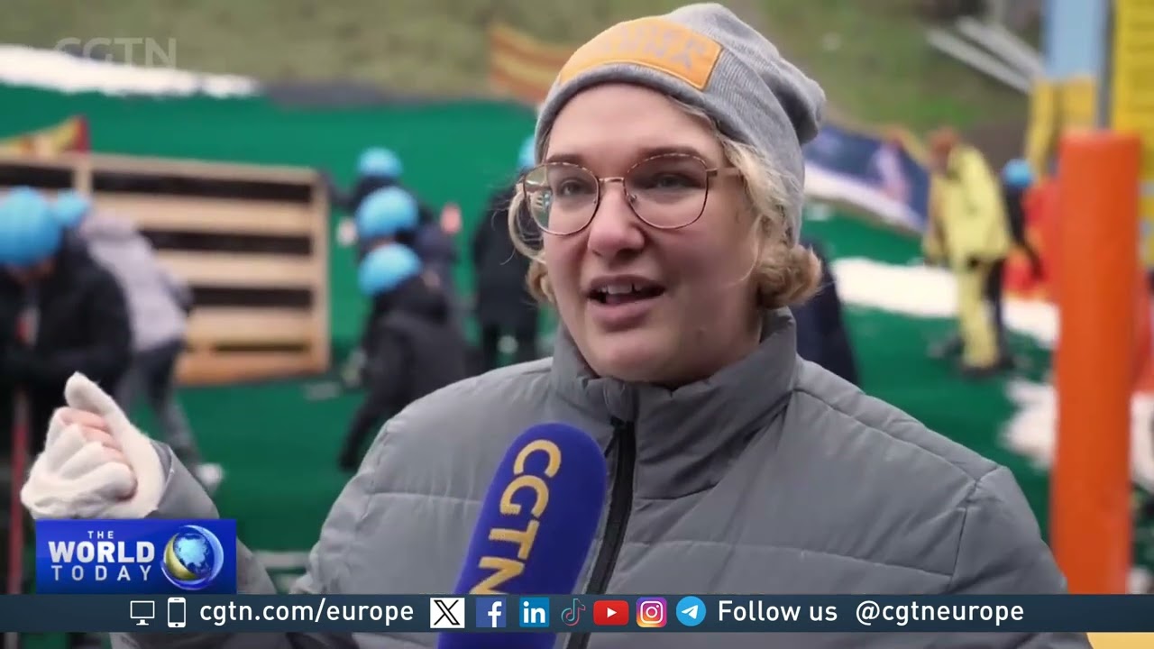In Austria a plastic ski slope has replaced the snow slope