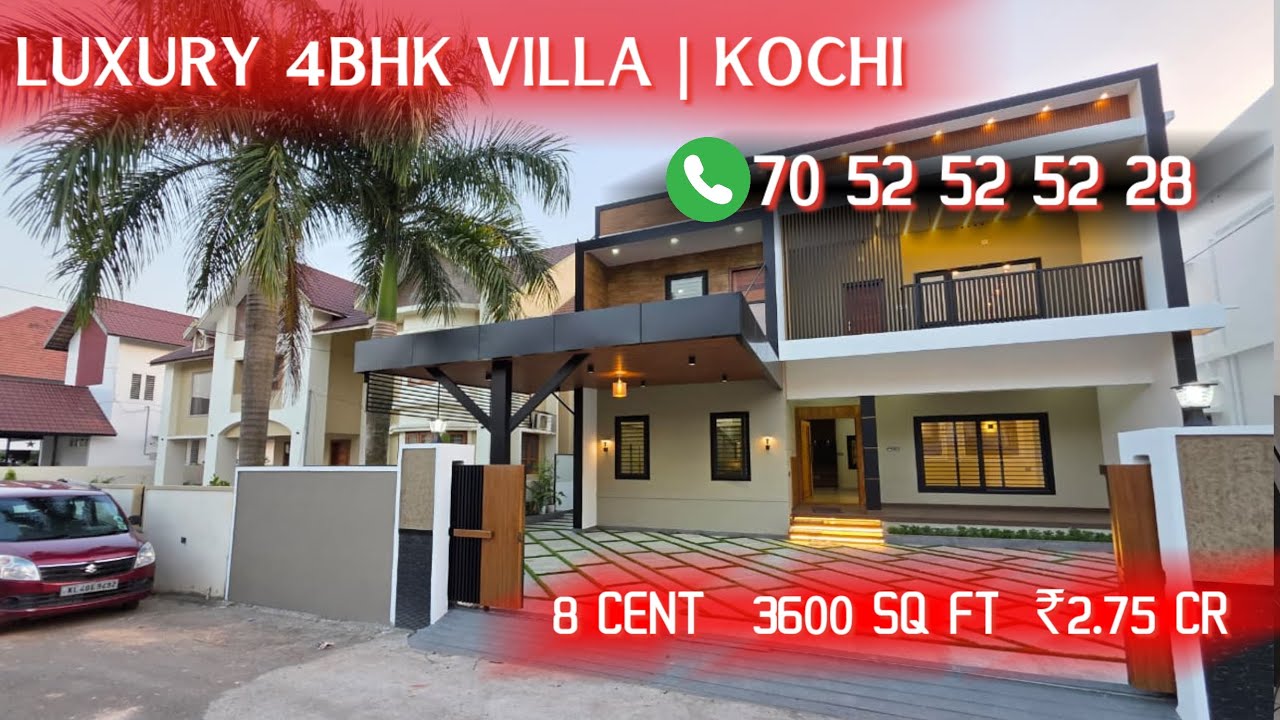 8 സെന്ററിൽ 4BHK - Luxury Villa - Near Seaport Airport Road Ernakulam For sale
