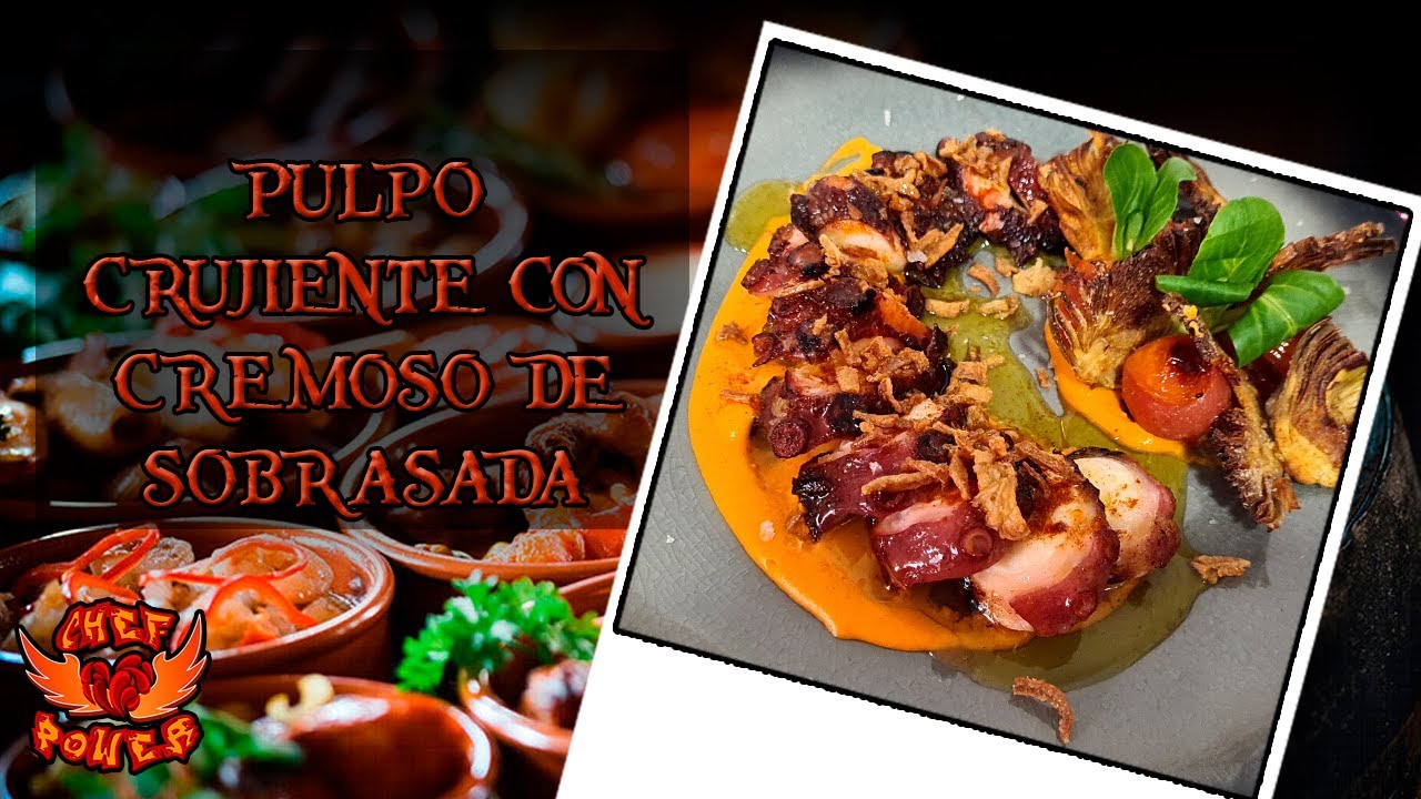 11-PULPO CRUJIENTE CON CREMOSO DE SOBRASADA🦑🦑😋😋😋//CRUNCHY OCTOPUS WITH CREAMY SOBRASSADA