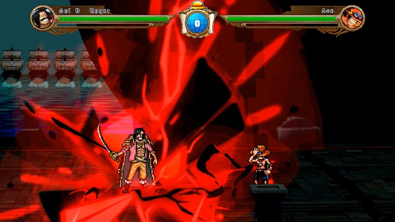 Gol D. Roger vs Ace Team [ONE PIECE JUS MUGEN]