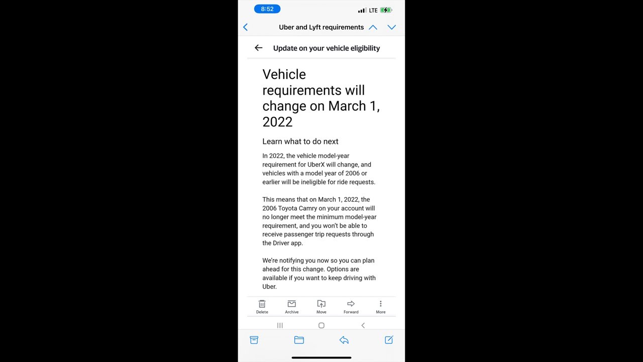 Does your car meet the minimum model-year vehicle requirements with Uber and Lyft?