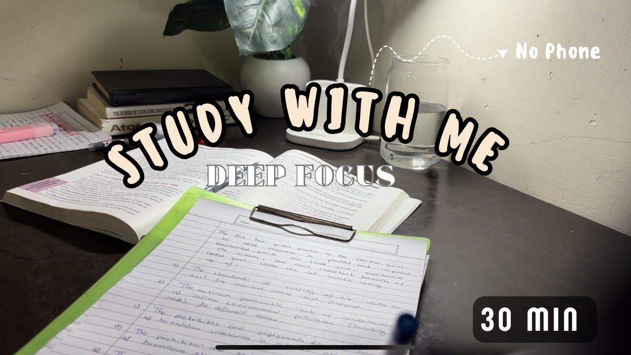 30 min Study With Me 🌙| calm piano , deep focus📖 