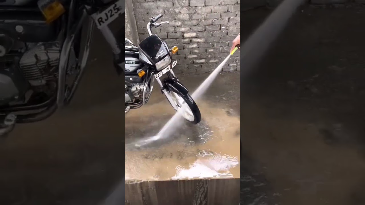 High pressure bike washing #shorts #splendor #washing