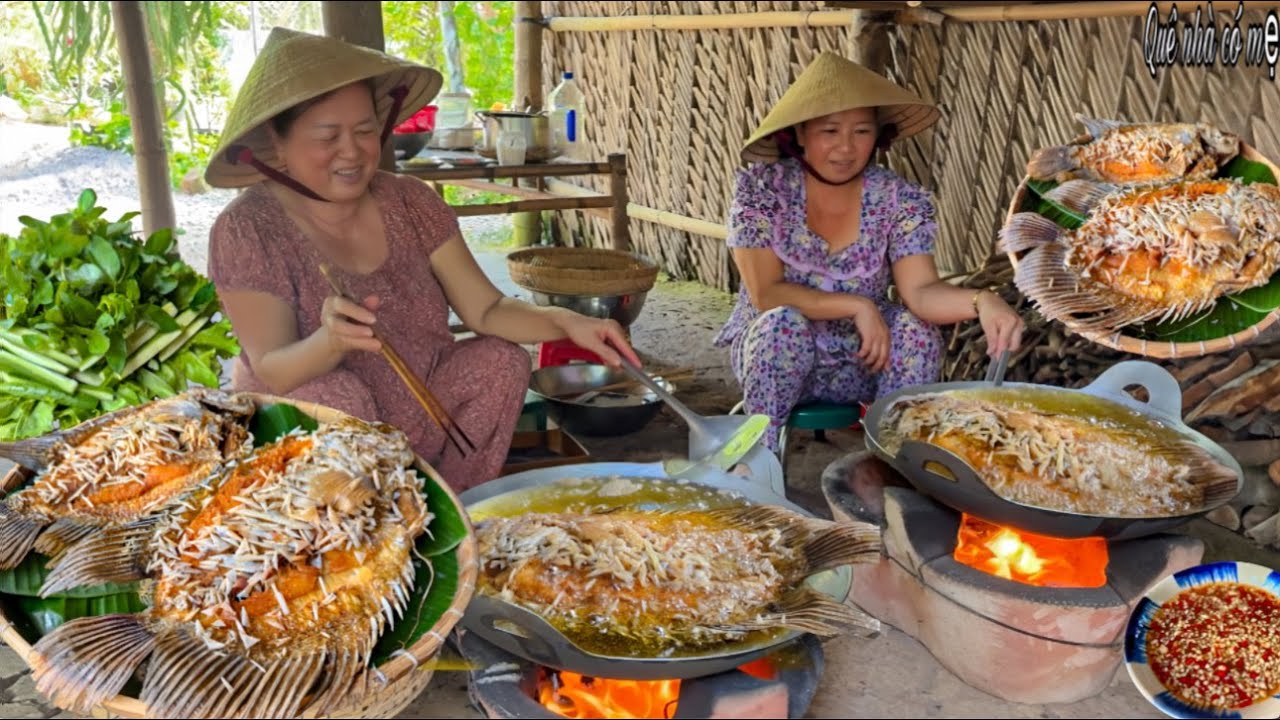 Cá Tai Tượng Chiên Xù, Mắm Me | Món Ăn Ngon Miền Quê Chị Chồng Em Dâu Nấu Ăn || Crispy fried fish