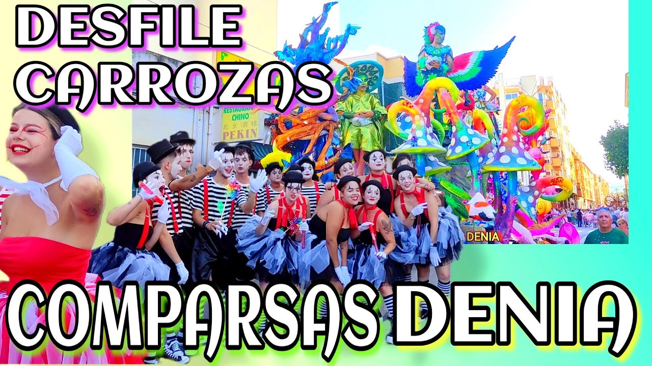 4K DESFILE DE CARROZAS Y COMPARSAS DE DENIA - ESPAÑA#desfile #dénia #alicante #fiestaspatronales2024
