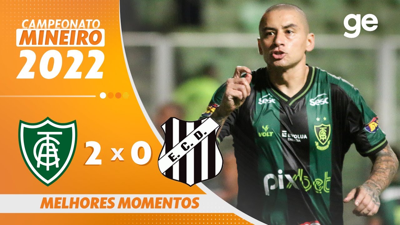 AM&Eacute;RICA-MG 2 X 0 DEMOCRATA GV | MELHORES MOMENTOS | 2&ordf; RODADA MINEIRO 2022 | ge.globo