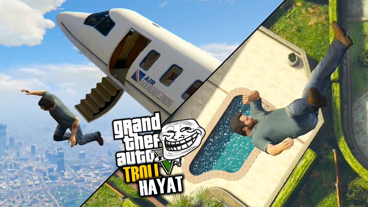 UZAYDAN HAVUZA ATLAMAK ! (İMKANSIZ %99) - GTA5 GERÇEK TROLL Hayat #5
