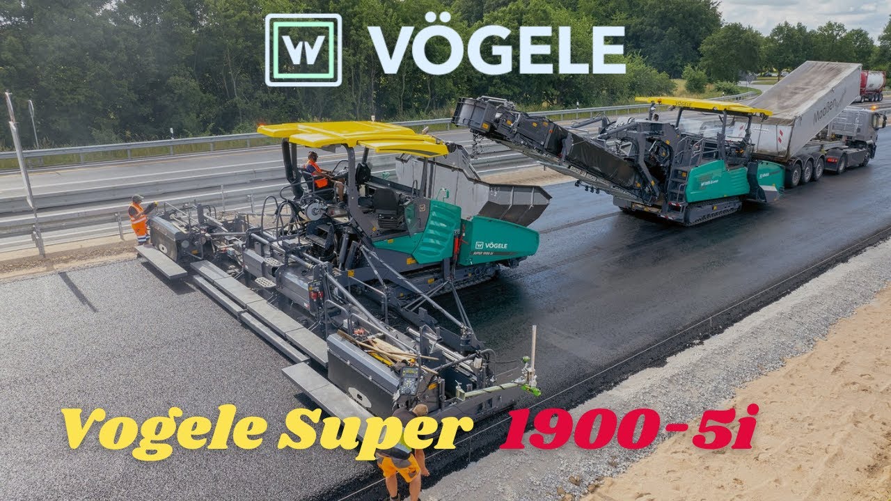 Vogele Super 1900-5i in Action || Vogele Dash 5 paver
