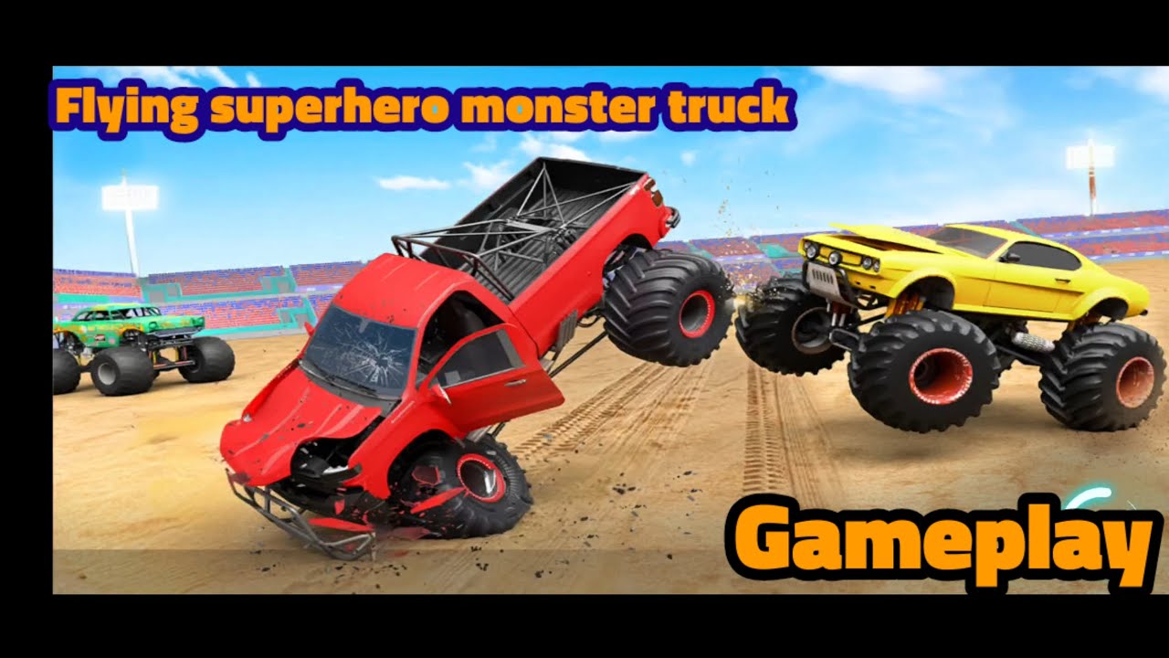 Flying Superhero Monster Truck - Gameplay