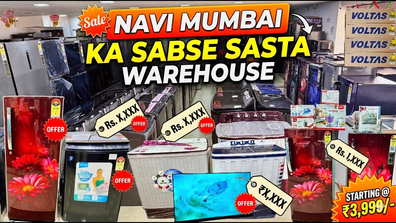 Big Sale, Fridge ₹8999, Washing Machine ₹6999, TV ₹8500, Electronic Warehouse Navi Mumbai Taloja