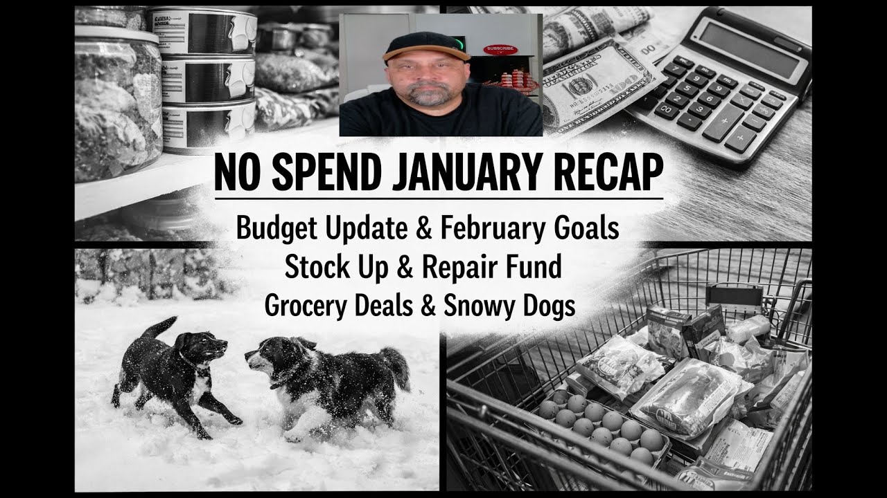 No Spend January Recap | Frugal Budget Update, February Goals, Stock Up Items & Snow Dog Life