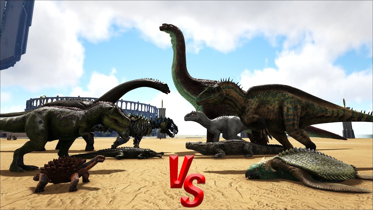 ARK Additions MOD vs Ark Dinos || Ark Battle
