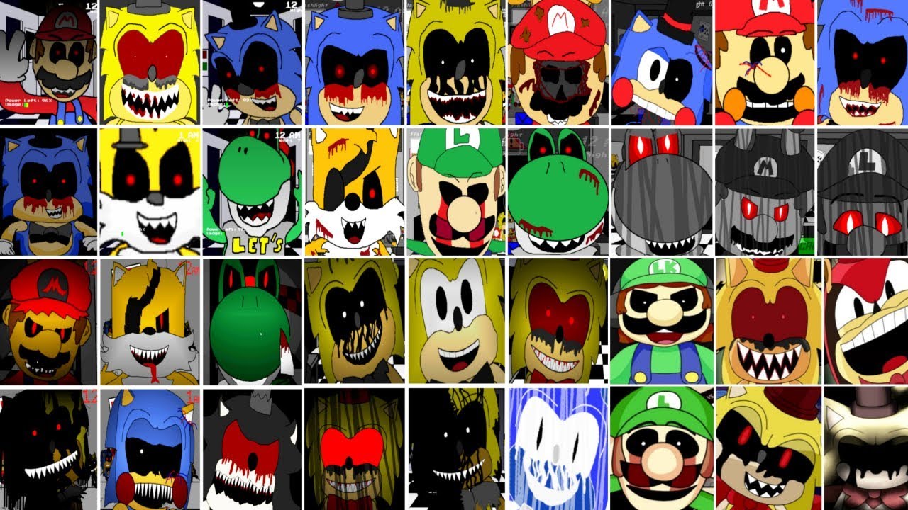 Five Nights at Sonic's 1, 2, 3, 4, 5 FNaS Maniac Mania EVOLUTION / ВСЕ СКРЕМЕРЫ