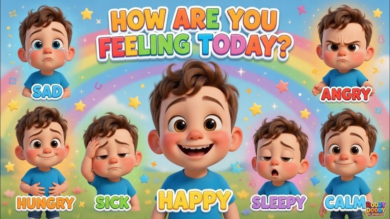 Feelings Song for Kids 😊😢😡 | Emotions Song | Happy Sad Hungry Sleepy Song | @DoodyDoodyPlayhouse 
