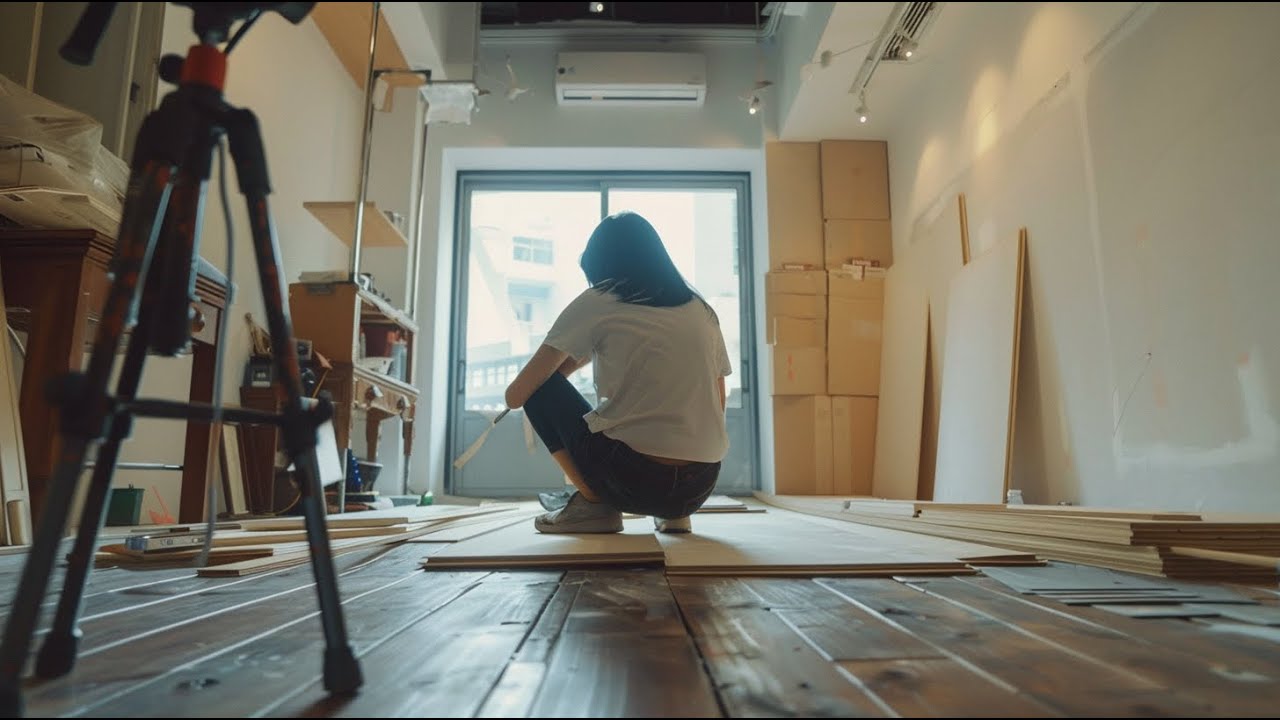 Genius girl spends $1,000 to help mother renovate old house and make furniture