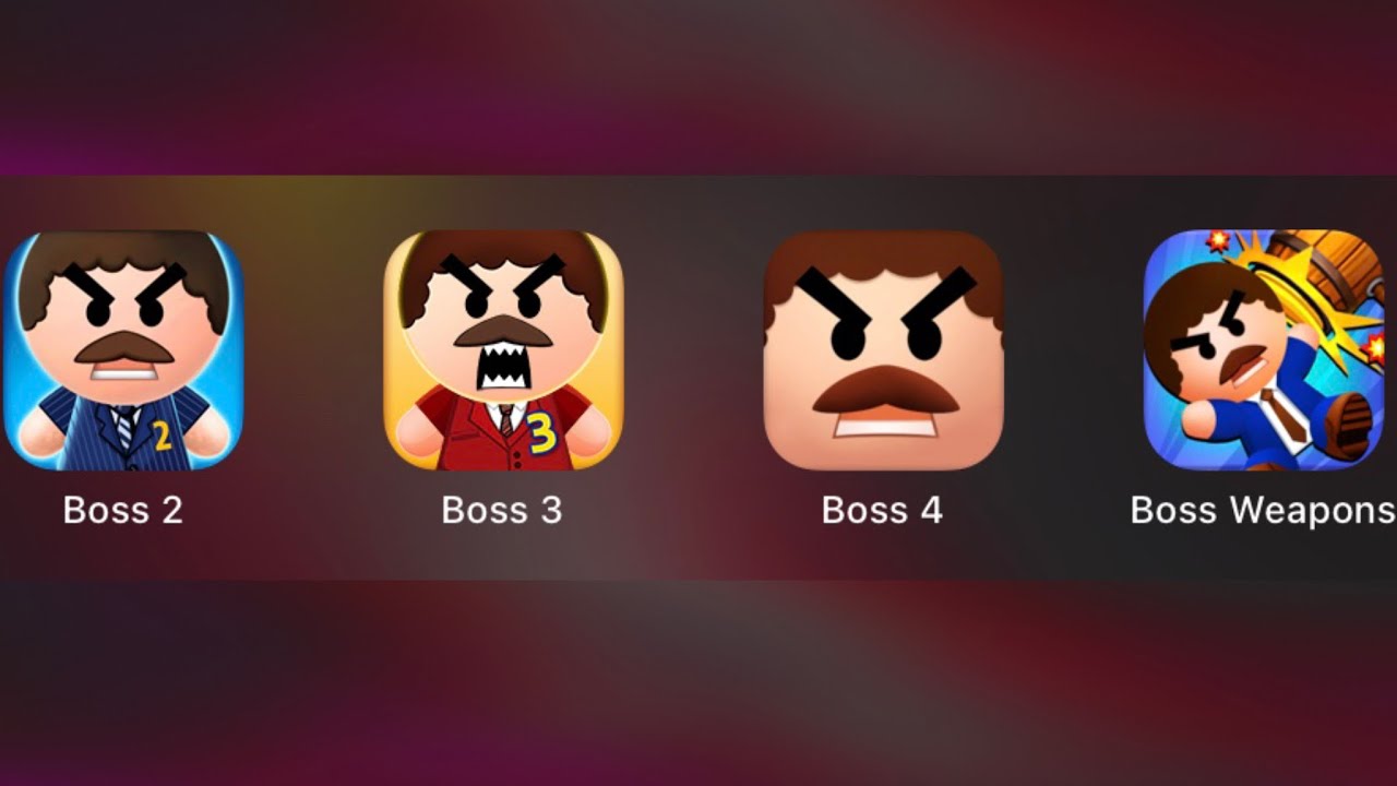 Boss 2, Boss 3, Boss 4, Boss Weapons