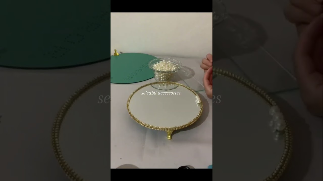 طريقة صنع بلاطو ميغواغ plateau miroir استراس مرآة لولو #اكسبلور #handmade #بلاطو #accessories #خرز
