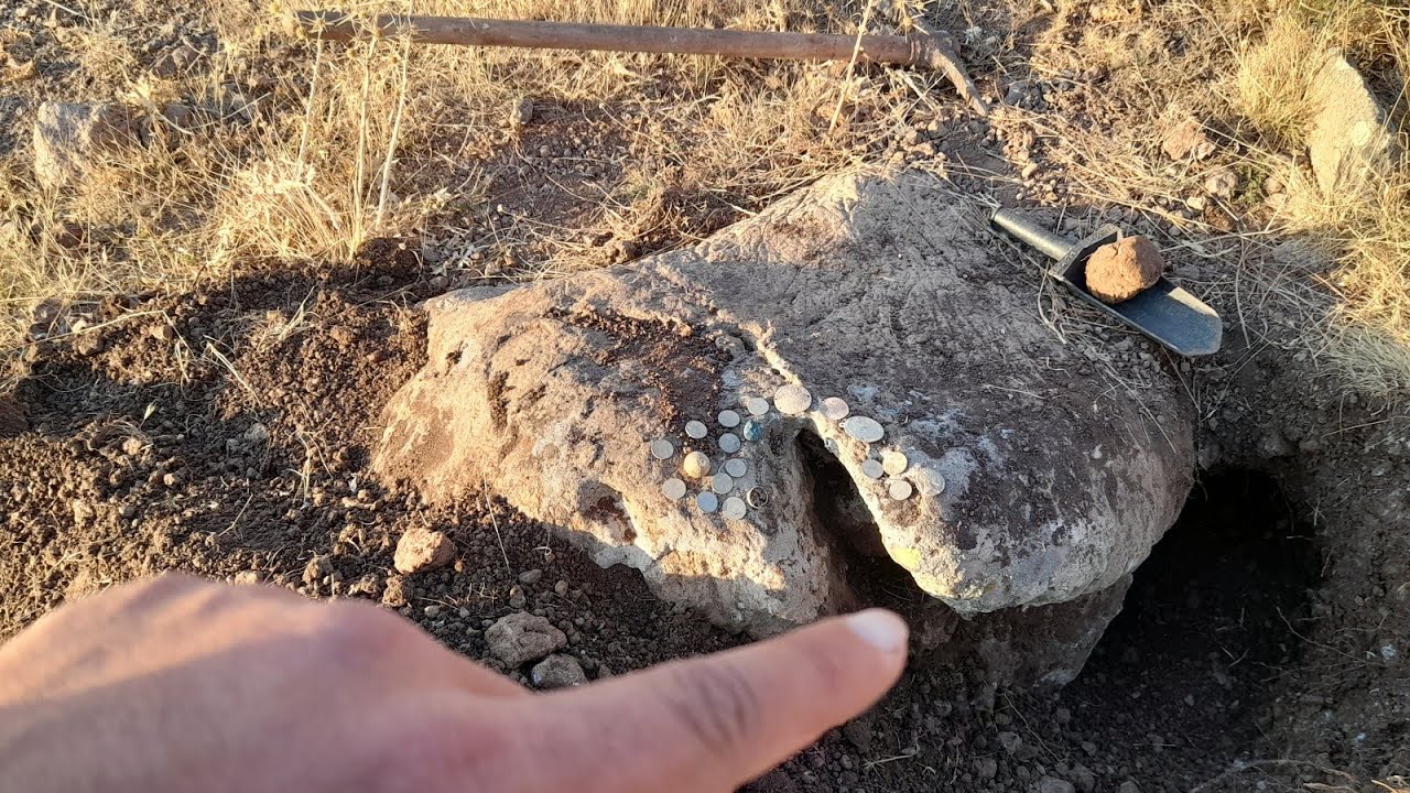 Treasure Found Under the Stone The Moment of Finding Treasure