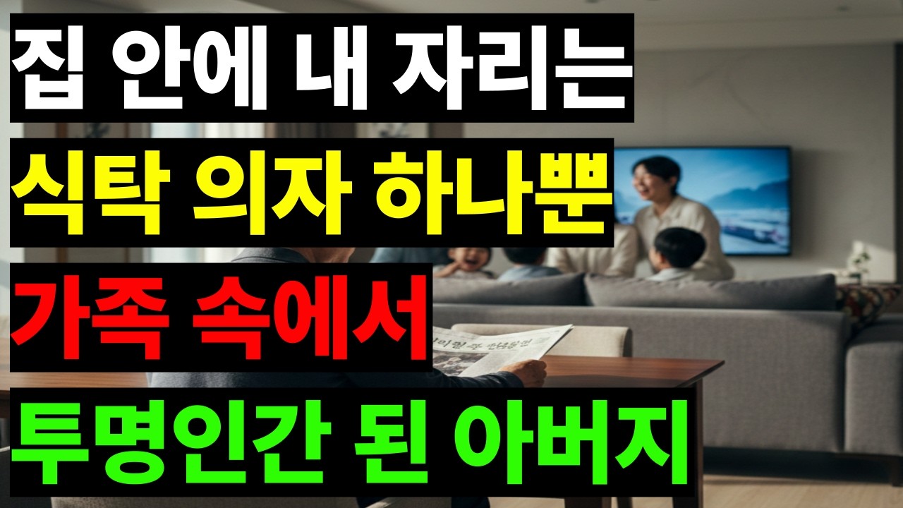“집 안에 내 자리는, 식탁 의자 하나뿐이었다” - 35년 일한 아버지가 가족 속에서 투명인간이 된 이유