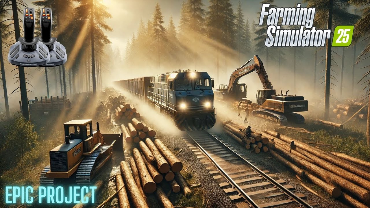 FS25: How I Build a Train Track in Bear Wallow Logging Map – Farming Simulator 25! SUPER CUT Edition