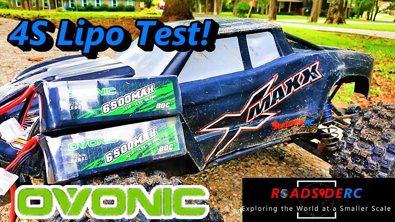 4S LIPO TESTED!  OVONIC Rebel Lipo in Traxxas X-Maxx Max5/980kv