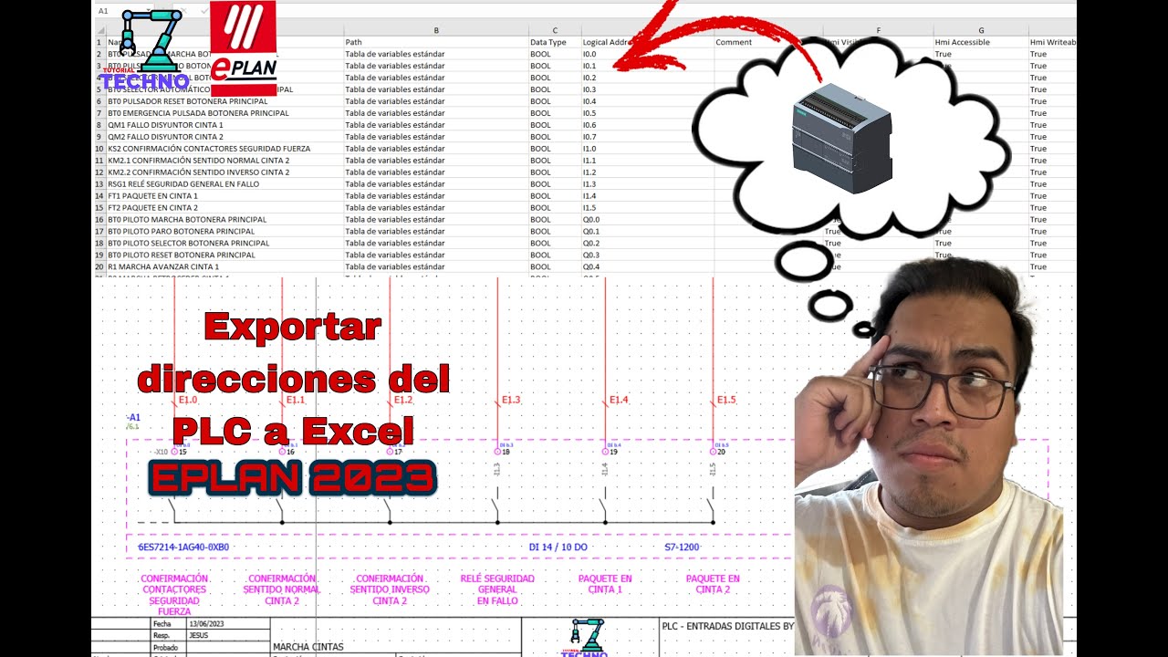 Exportar direcciones PLC a Excel con Eplan 2023