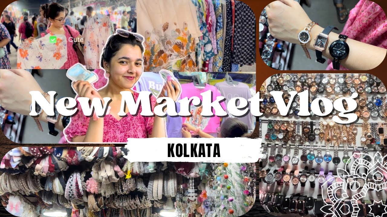 Kolkata New Market collection || নিউ মার্কেট Latest Durga puja Collection 2025 || watch, dress 