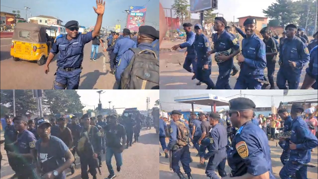 🛑KINSHASA LA POLICE YA GMI BADARA BASALI FOOTING KO BANDA BA DARA TI PASCAL NA COLONEL SERGE BOLANDA