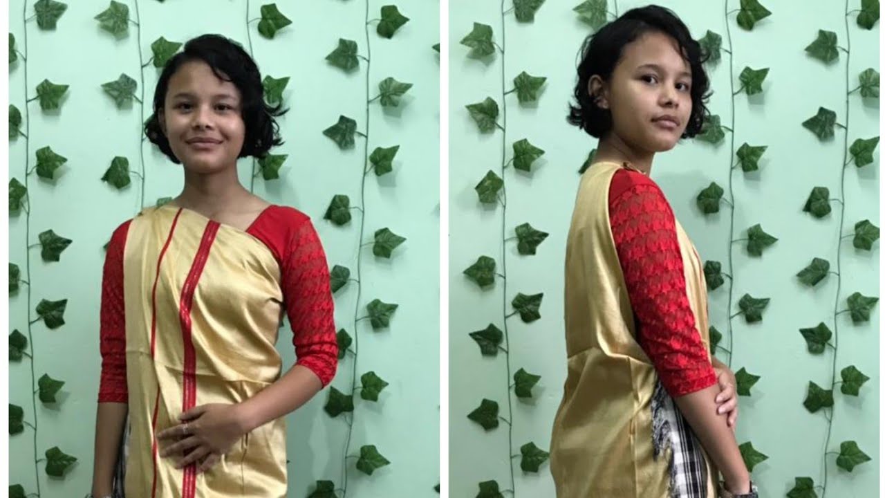 Wearing jaintai traditional  cloth for the first time by myself ( saree muka)