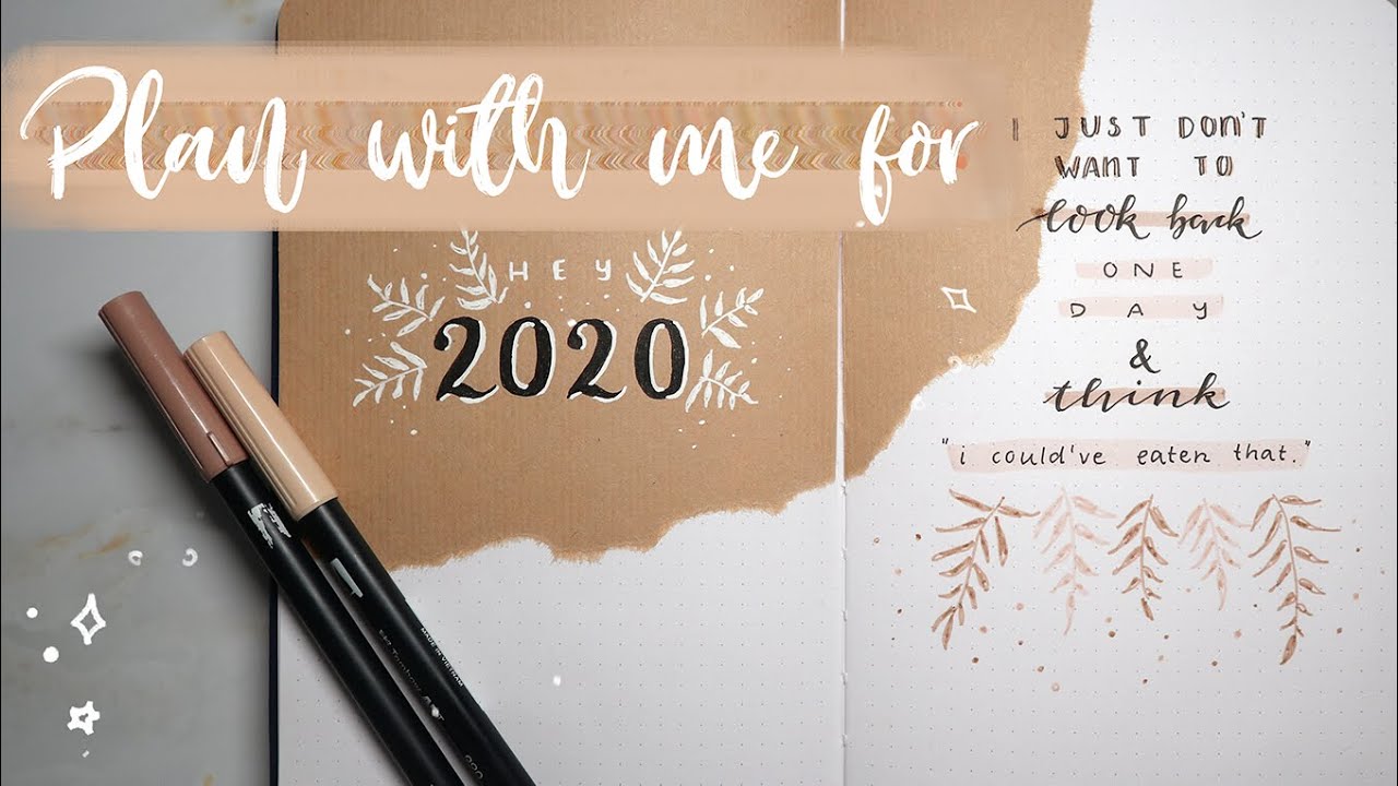 2020 Bullet Journal spread ideas + setup | Archer and Olive notebook unboxing + review