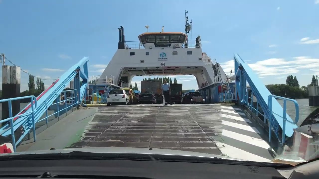 Duclair ferry - Rouen (VBR-117 Driving in France)