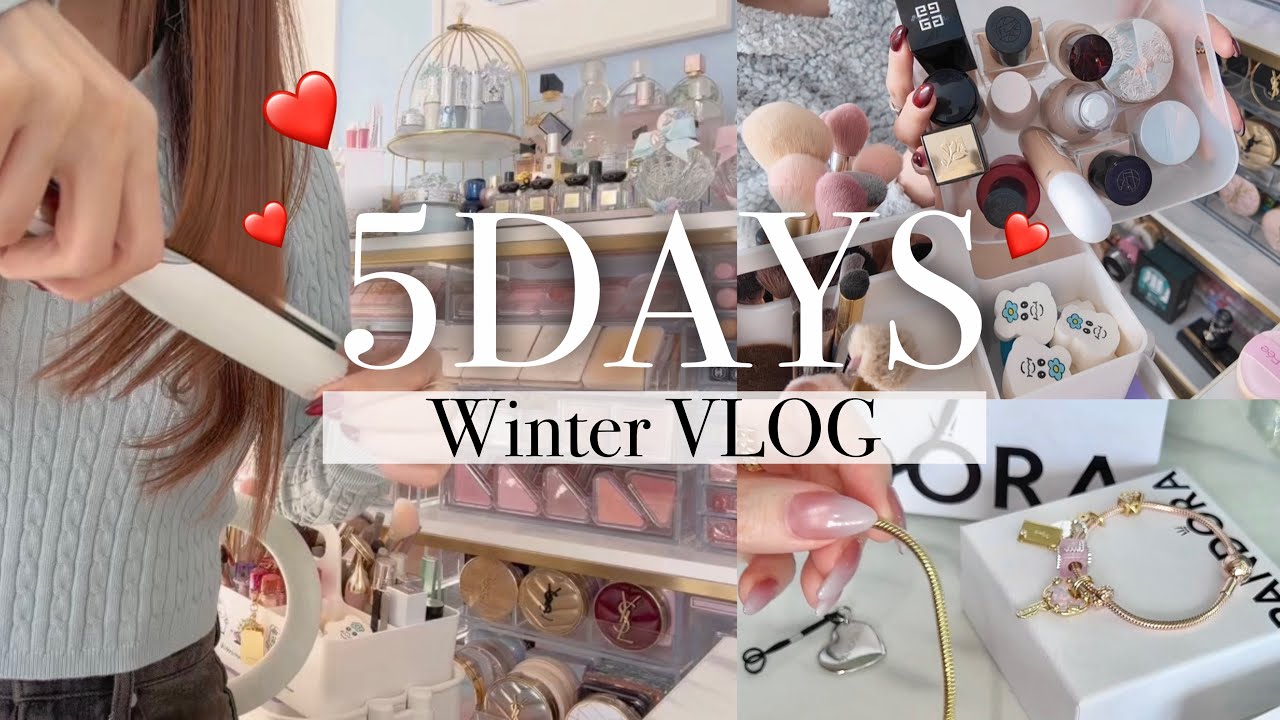 コスメ収納/買い物/PANDORA/YSL新作/2026手帳🍒好きが溢れる５日間VLOG🩵