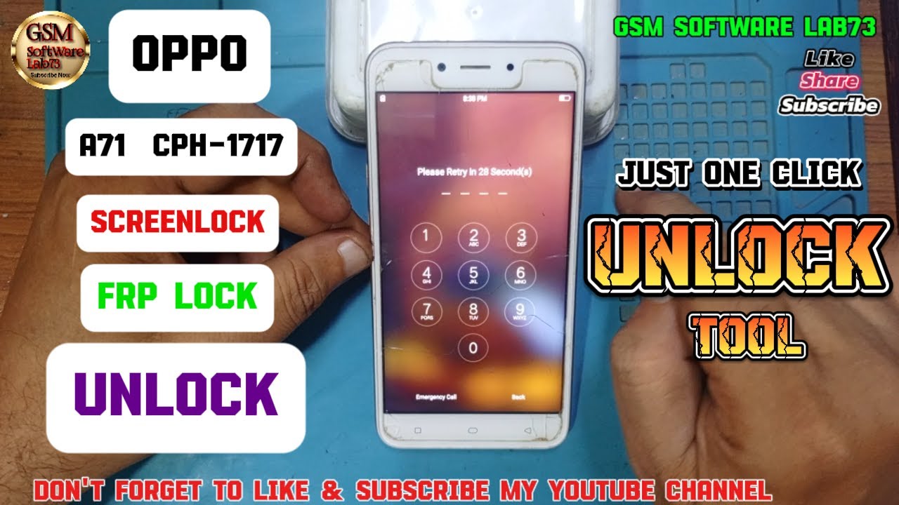 Oppo A71 CPH 1717 Password+FRP Unlock by unlock Tool|GsmSoftWareLab73