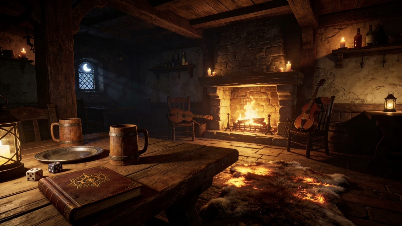 Quiet Tavern at Night – Cozy Fantasy DnD Tavern Music (Ambience for TTRPG, Reading & Study)