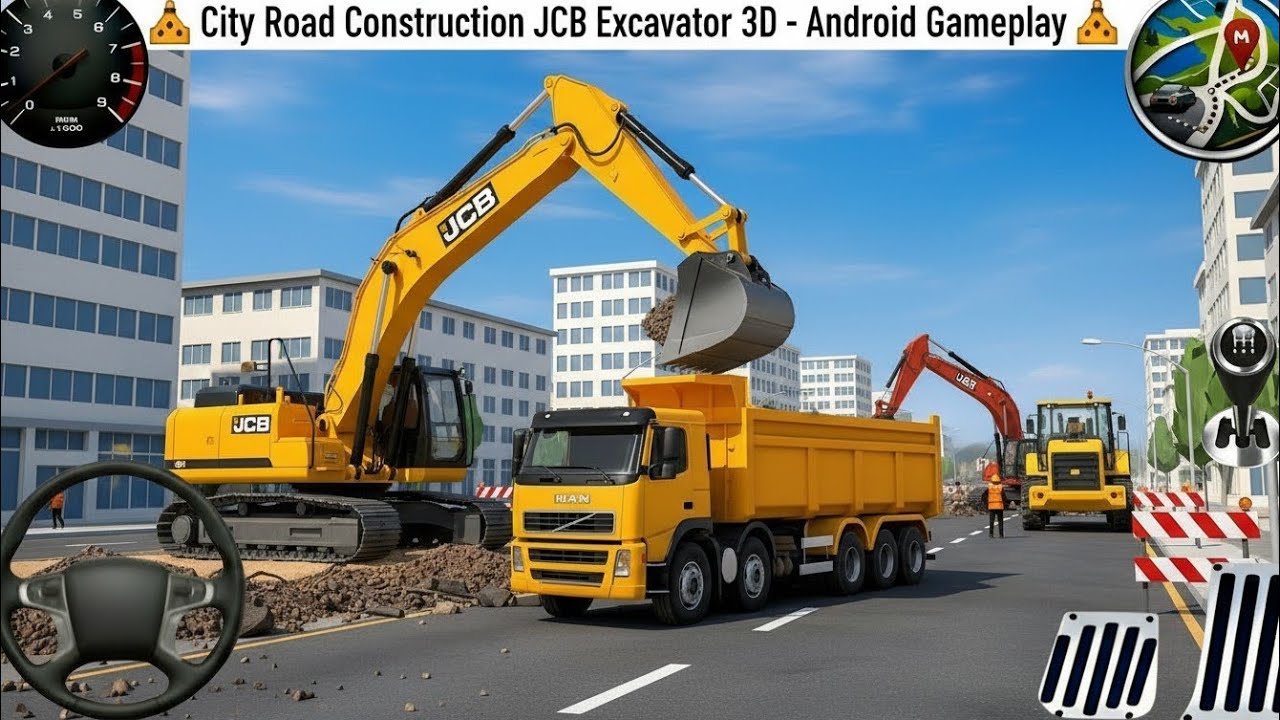 👷City Road Construction Simulator 3D 🚧 | Heavy Excavator & Truck - Android Gameplay ➔ Game Download 