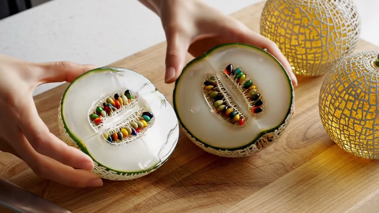 Cutting a Hyper-Realistic Glass Fruit Part2🍉🥝🍌#ASMR