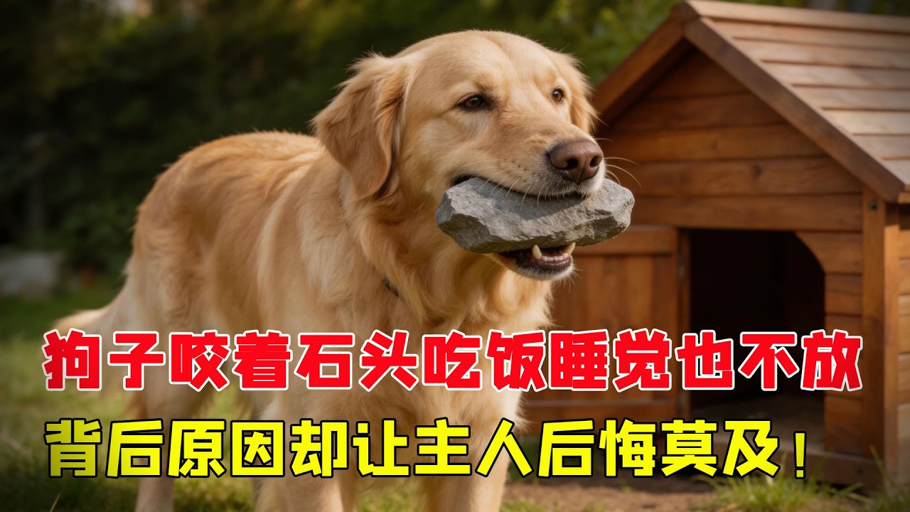 狗子每天咬著石頭吃飯睡覺也不鬆開，主人好心勸說還被咬傷，背後原因卻讓主人後悔莫及！