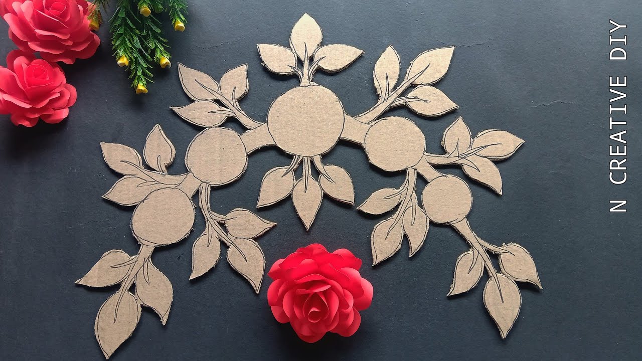 Rose Paper craft wall hanging | Paper flowers wall decor | Diy room decor | Home decoration ideas