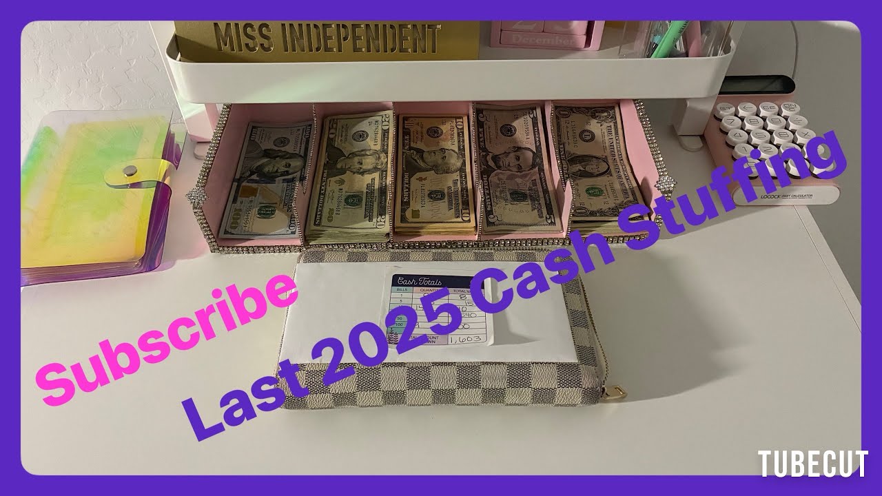 Last 2025 Cash Stuffing/Slightly Depressed/2nd Job?🩷#cashstuffing #money#newhome 