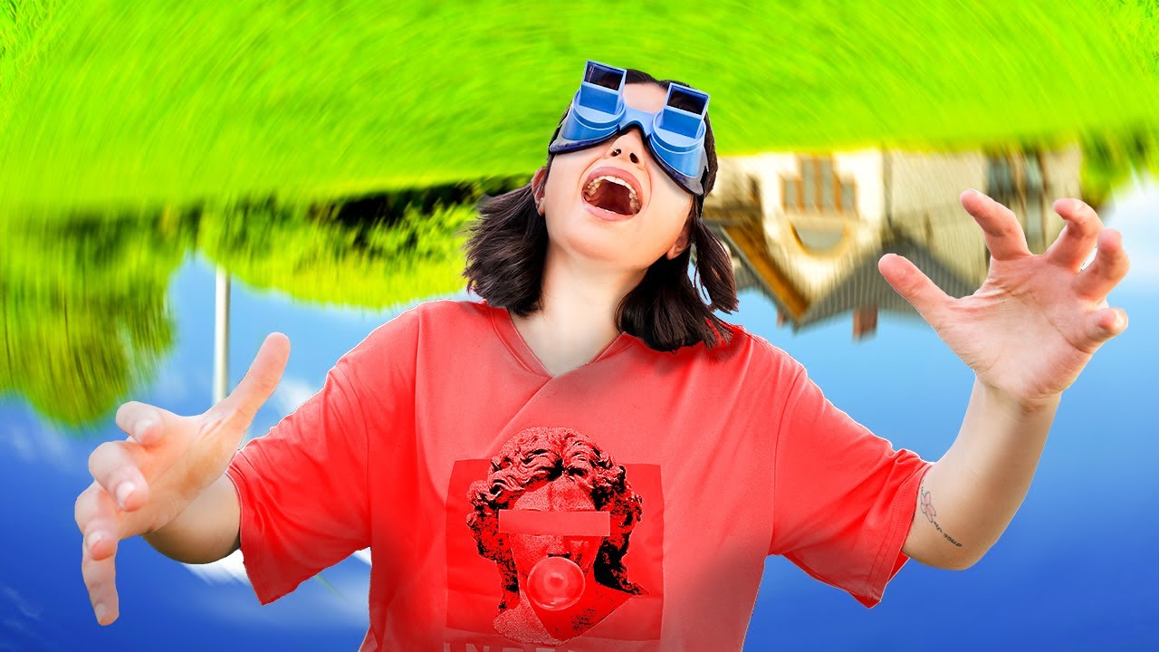 عشت بالمقلوب لمدة  24 ساعة 😱 مع اصعب نظارات