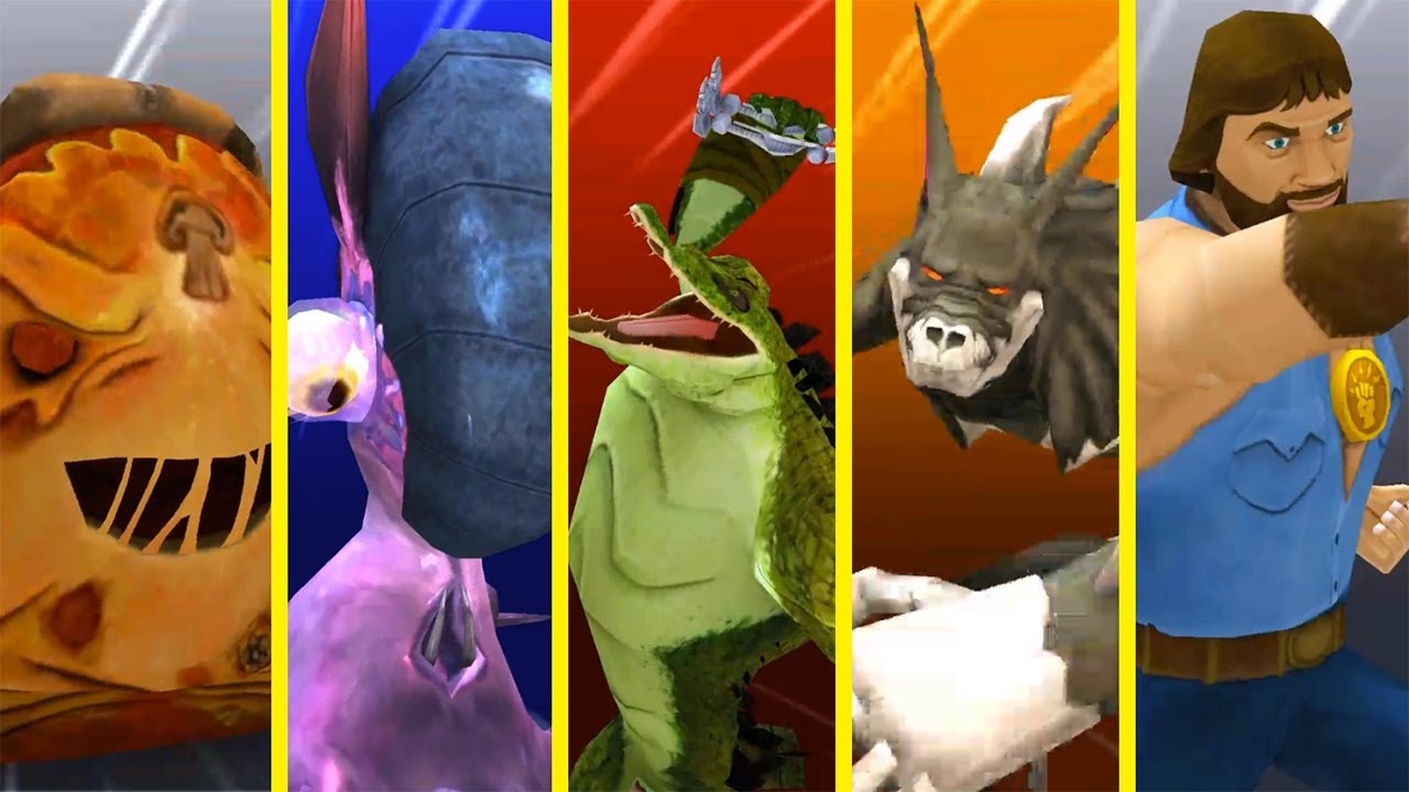 TMNT Legends Pizza Face, Leatherhead, Justin, Rahzar, Chris Bradford