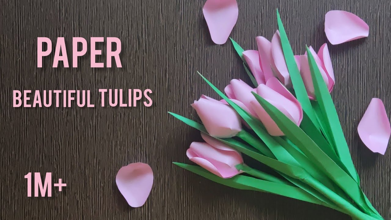 Beautiful tulip flowers | How to make tulips out of paper? | home decors!