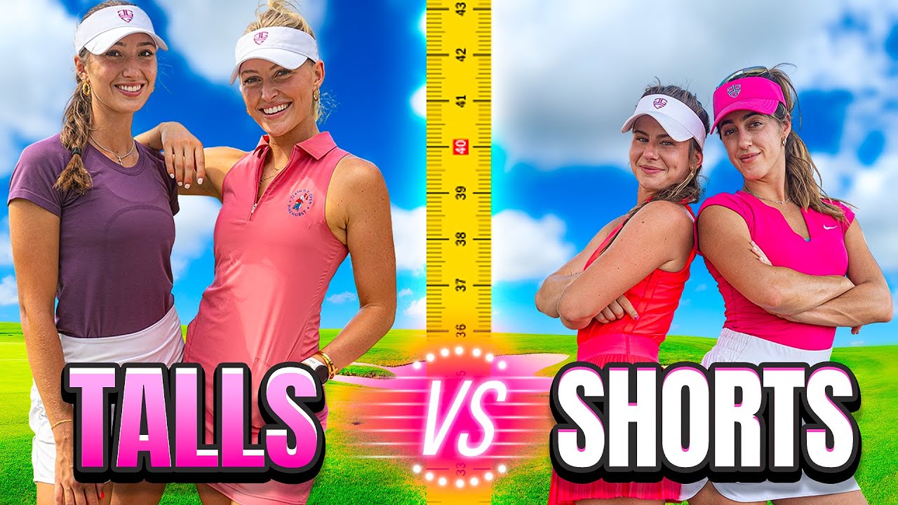 Tall Girls vs Short Girls Golf Challenge! Losers Wear Embraassing Outfits to Dinner! Golf Girl Games