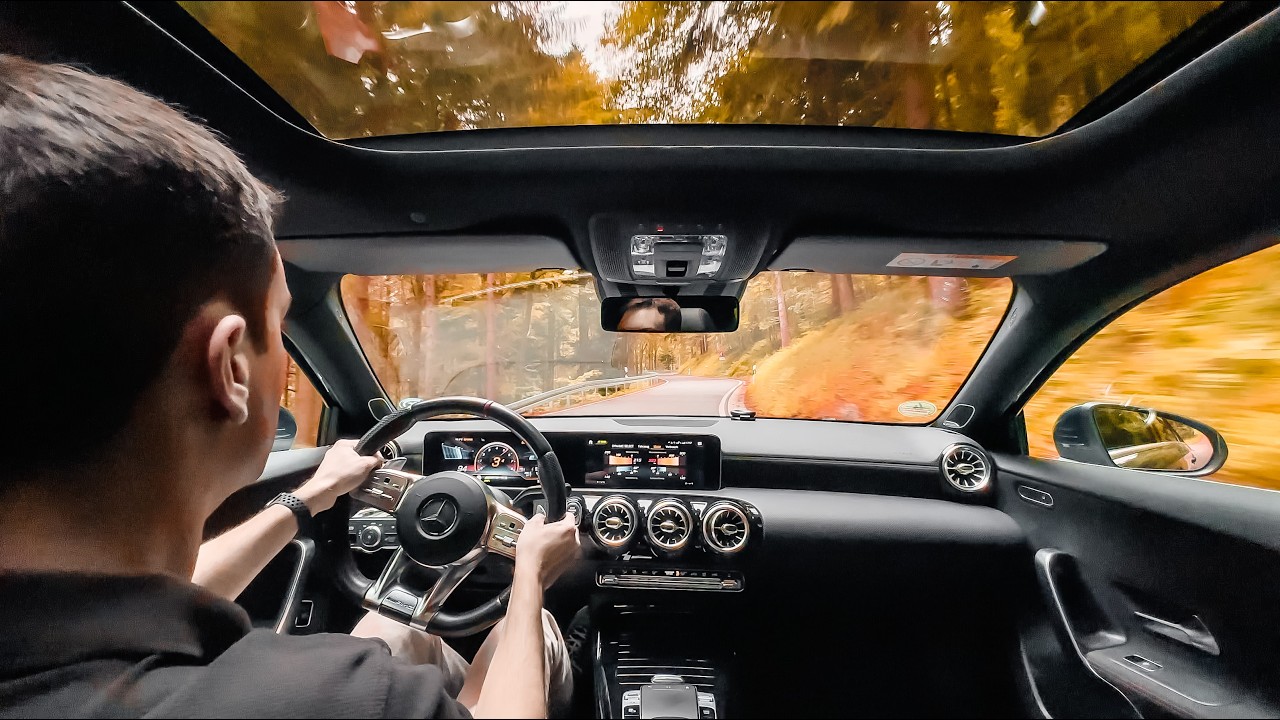 Pure Sound! AMG A35 clean hillrun through the forest - loud Pops & Crackles 💥 POV Driving Experience