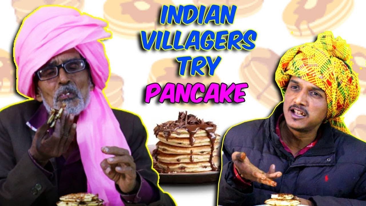 Villagers Try Pancake For First Time !  Tribal People Try Pancake